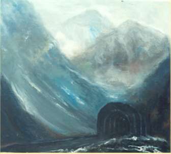 Painting: No. 229   MILFORD ROAD (Homer Tunnel)
